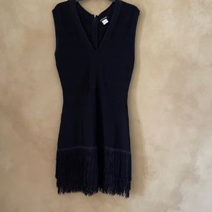 Venus dress. Bandage and fringe black dress